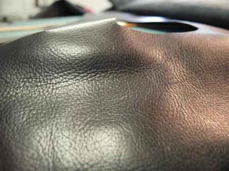 wonderfully black pebbly leather is what we'll be using.